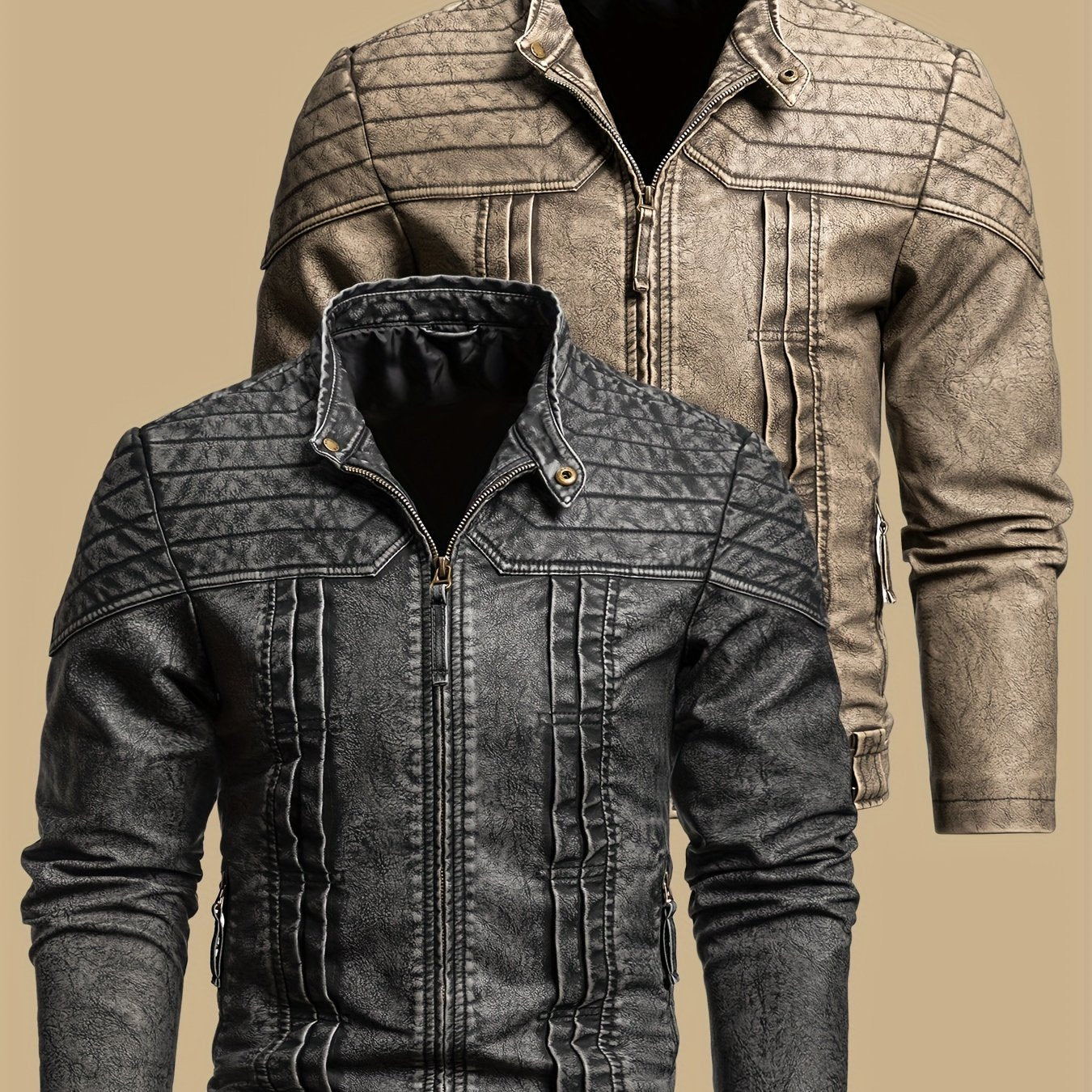 Warren | Distressed Vintage Biker Jacket