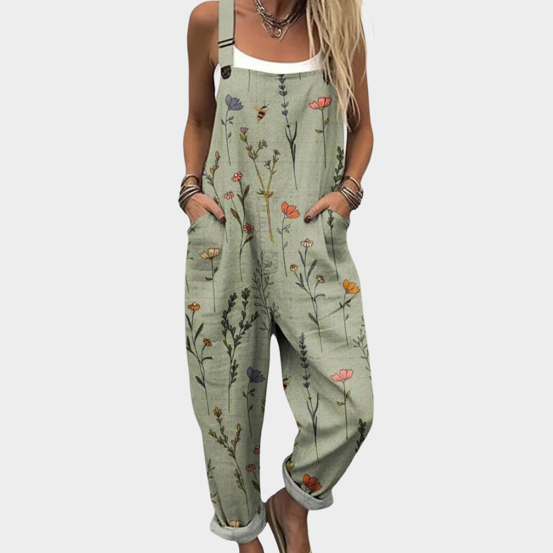 Warren | Comfortable Floral Green Jumpsuit