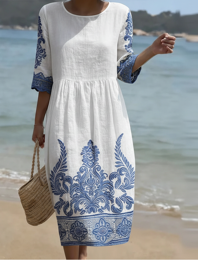 Warren | Lace Floral Midi Dress