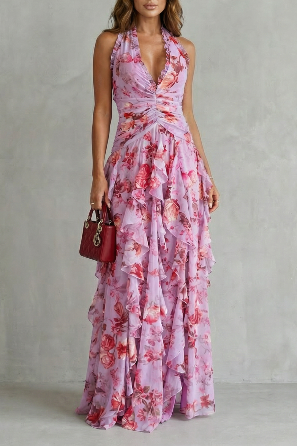 Warren | Elegant Sleeveless Halter Maxi Dress