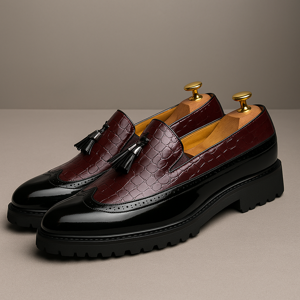 Warren | Premium Croc-Embossed Tassels Loafers