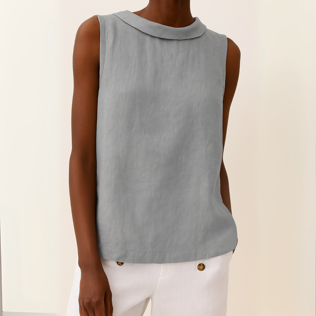 Warren | Casual Sleeveless Roll Collar Top