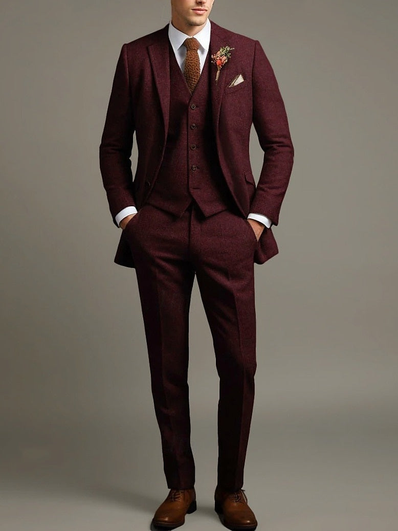 Warren | Solid Coloured 3 Piece Retro Tailored Suit