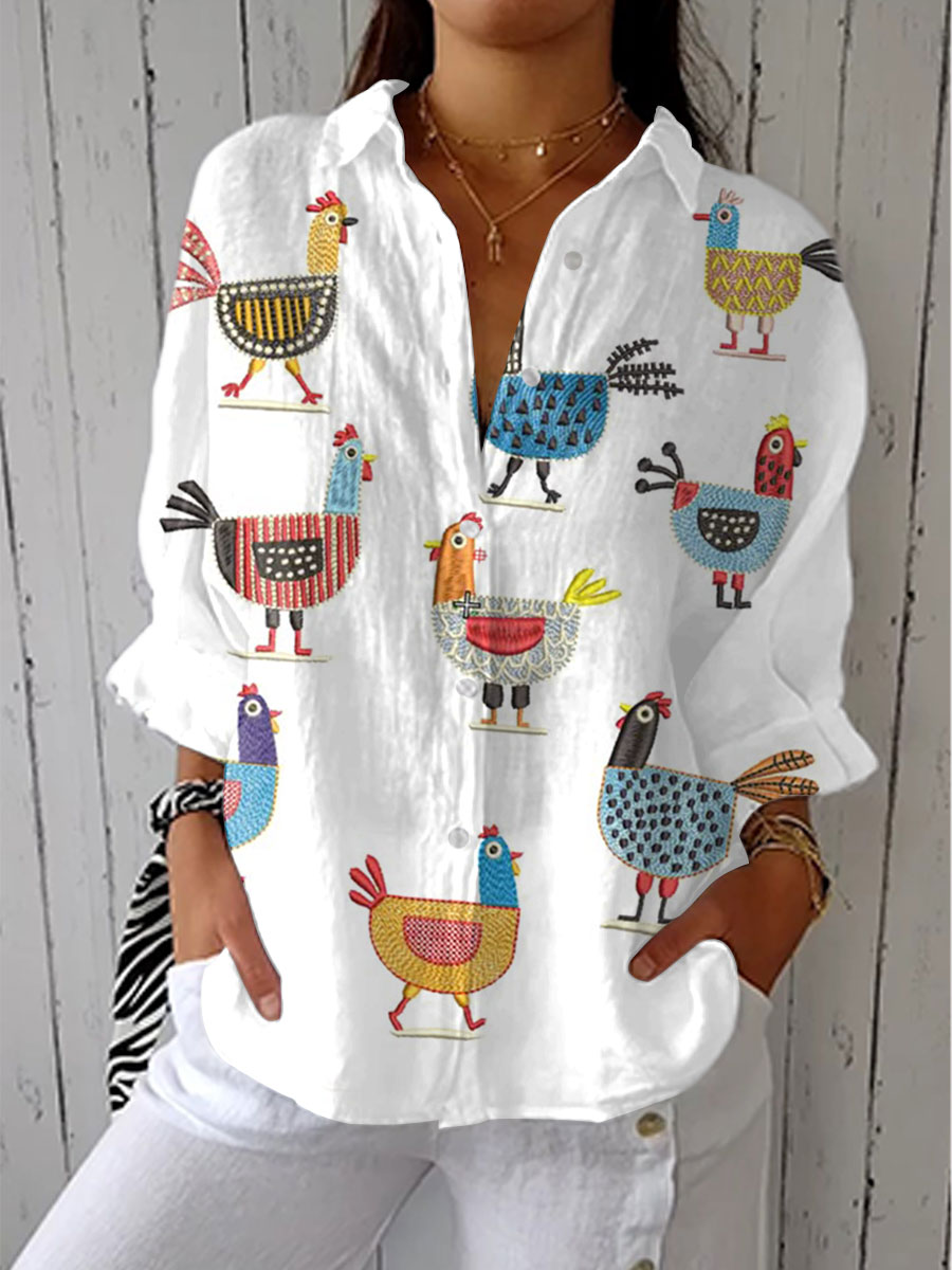 Warren | Classic Chicken Design Blouse