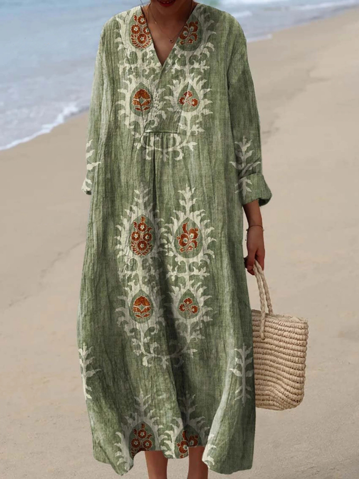 Warren | Vintage Ethnic Floral Art Print Dress