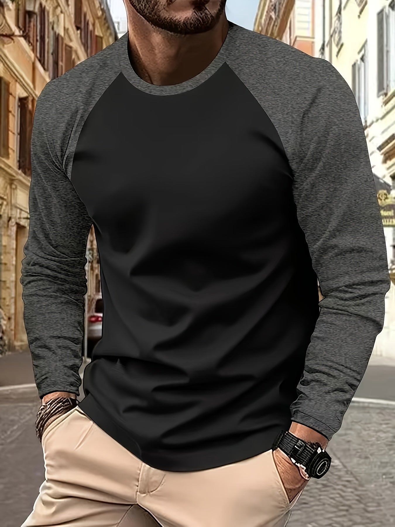 Warren | Two-Tone Raglan Long-Sleeve Top