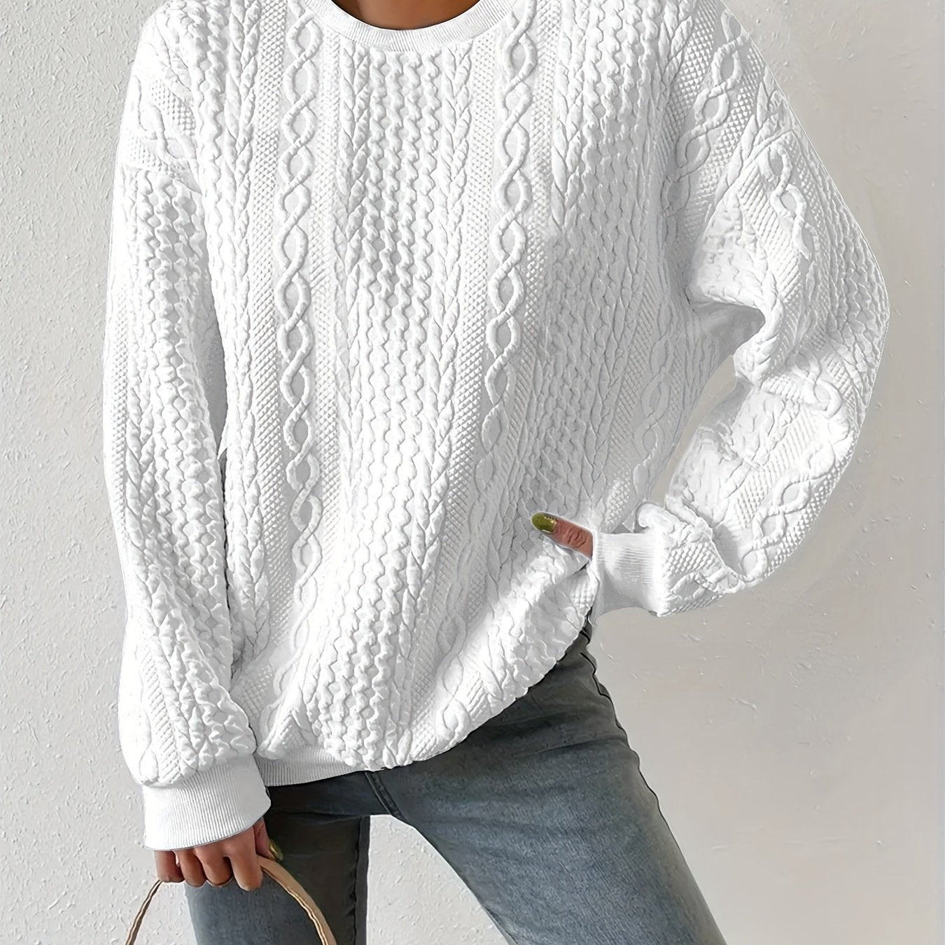 Warren | Cable-Textured Crewneck Sweatshirt