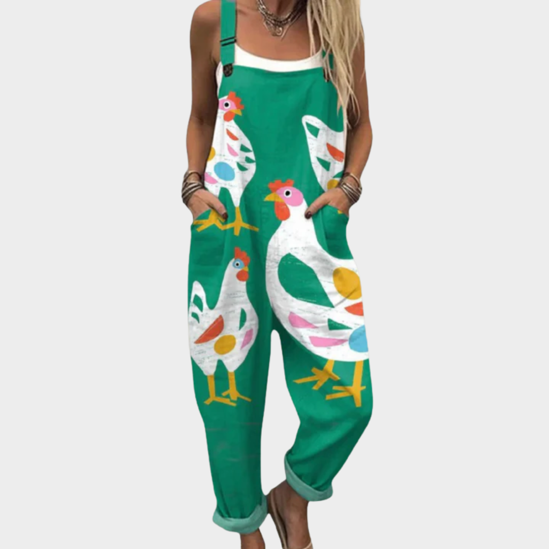 Warren | Stylish Chicken Art Jumpsuit