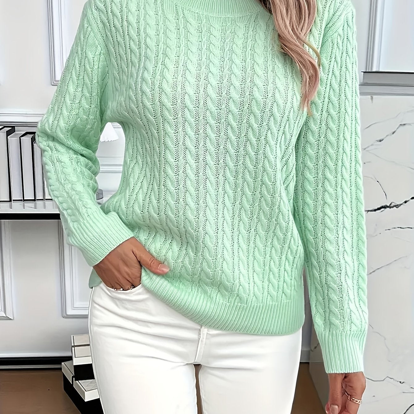 Warren | Cable-Knit Round Neck Sweater