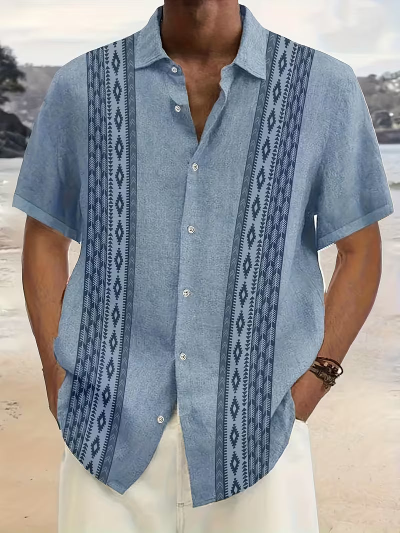 Warren | Vintage Geometric Pattern Button Shirts