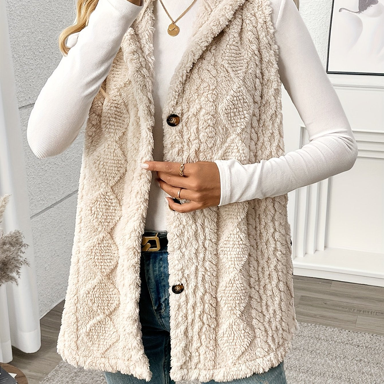 Warren | Textured Hooded Gilet