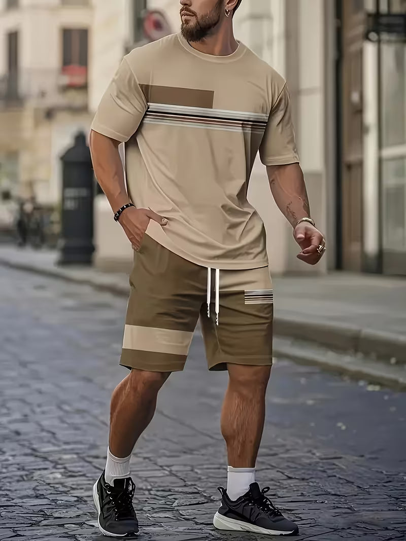 Warren | Casual Striped Short Set