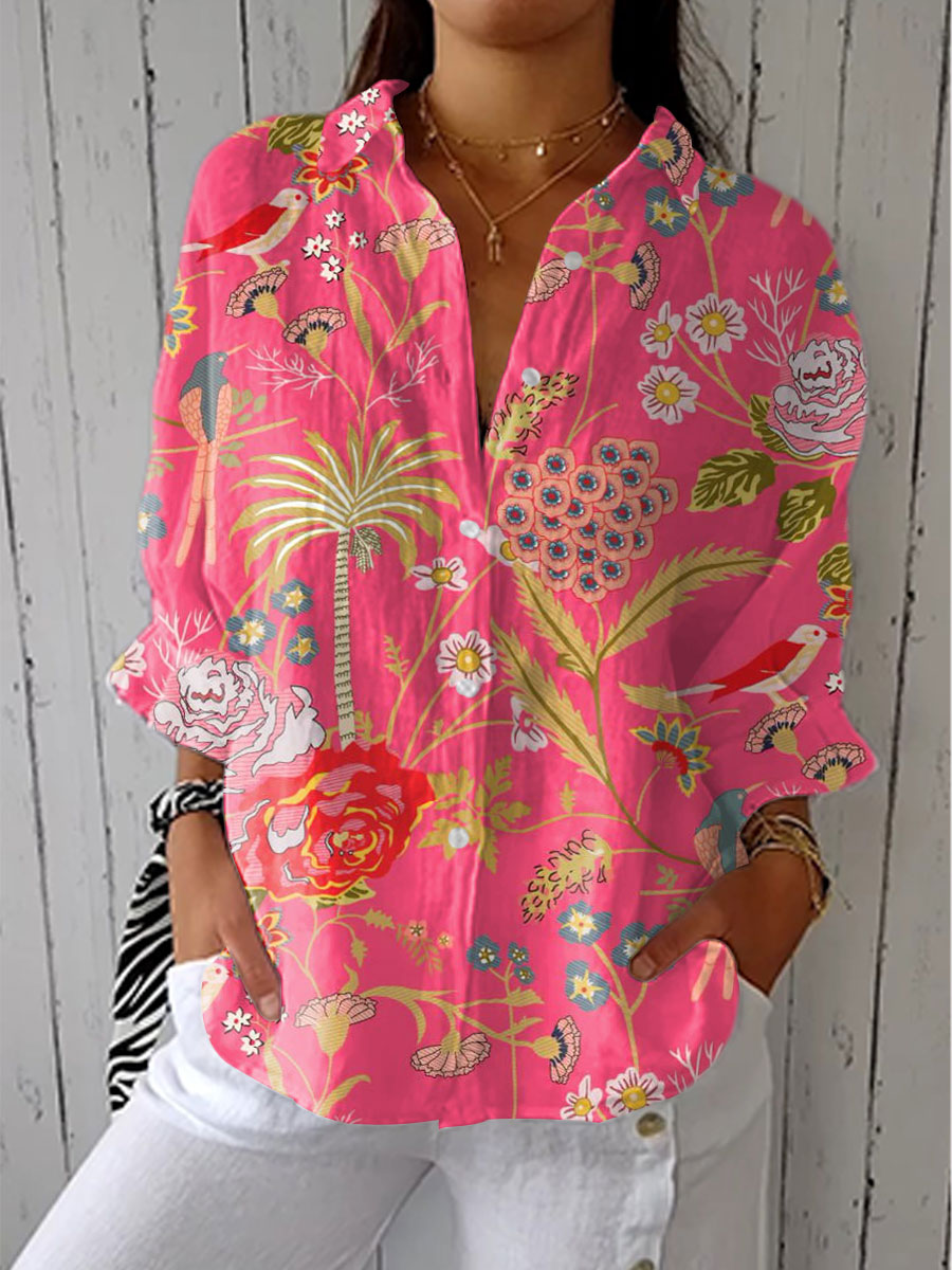 Warren | Stylish Tropical Blossom Blouse