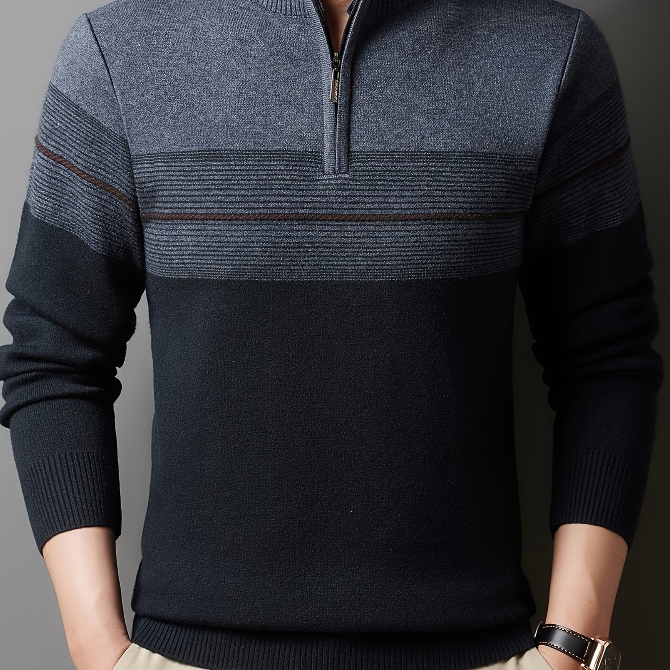 Warren | Half-Zip Striped Sweater