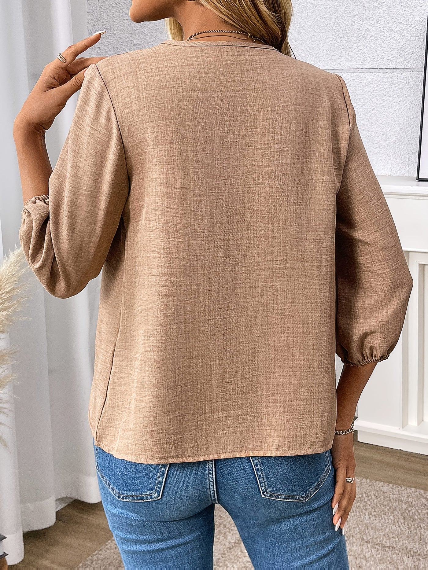 Warren | Zip-Front V-Neck Blouse