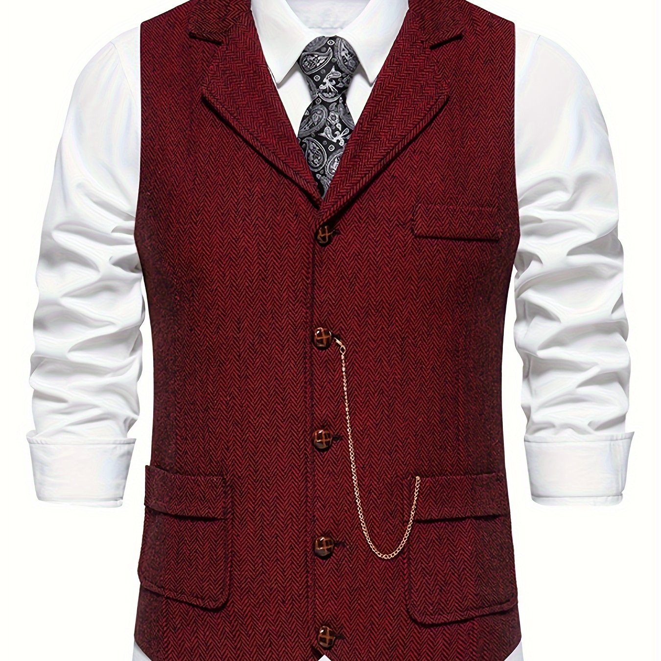 Warren | Herringbone Single-Breasted Waistcoat