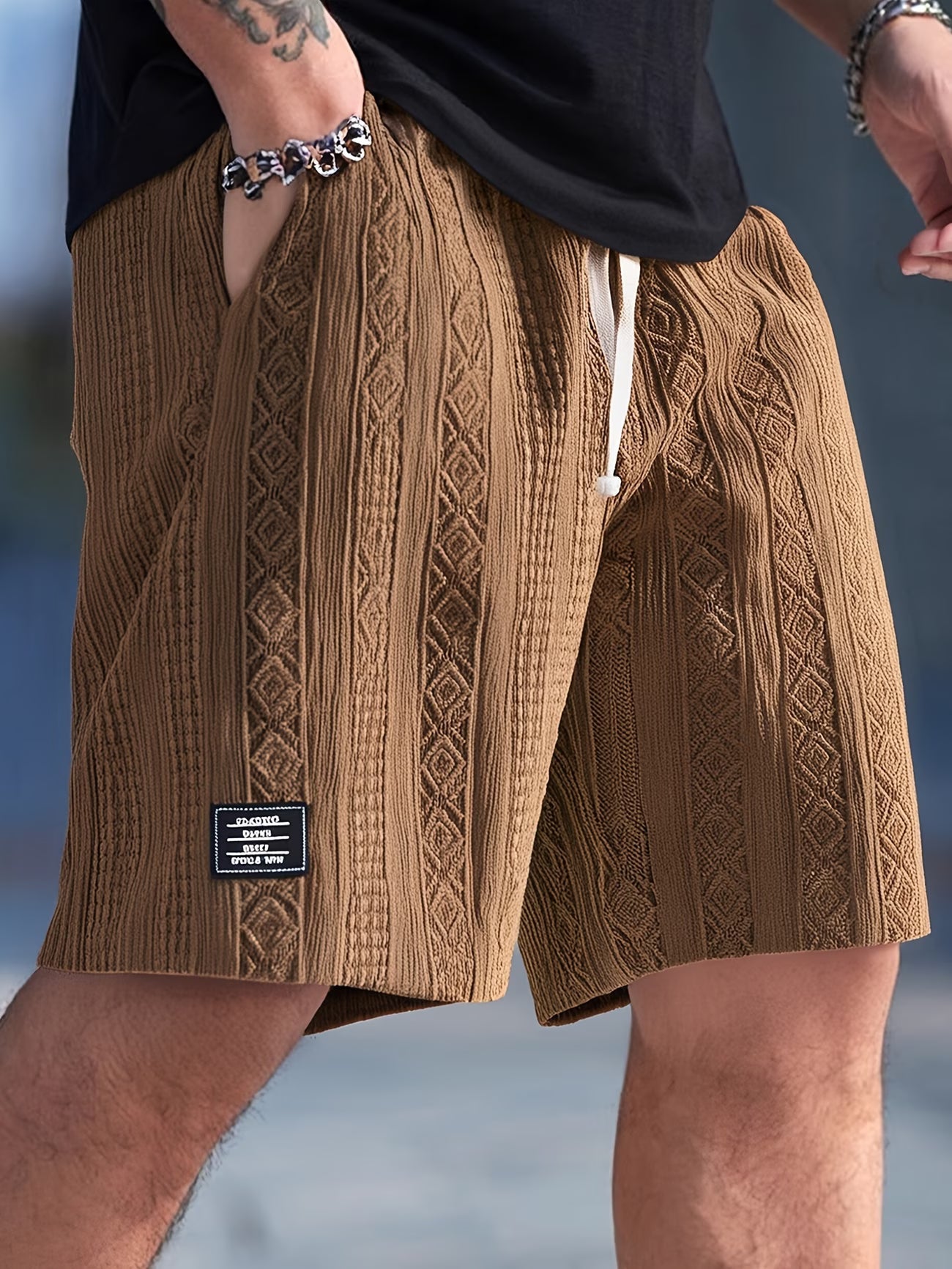 Warren | Classic Geometric Knit Drawstring Shorts