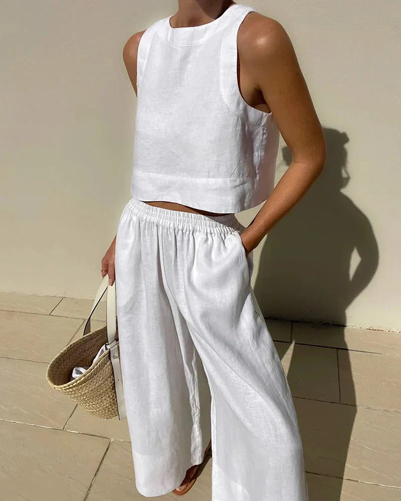 Warren | Casual Sleeveless Capri Pants Set