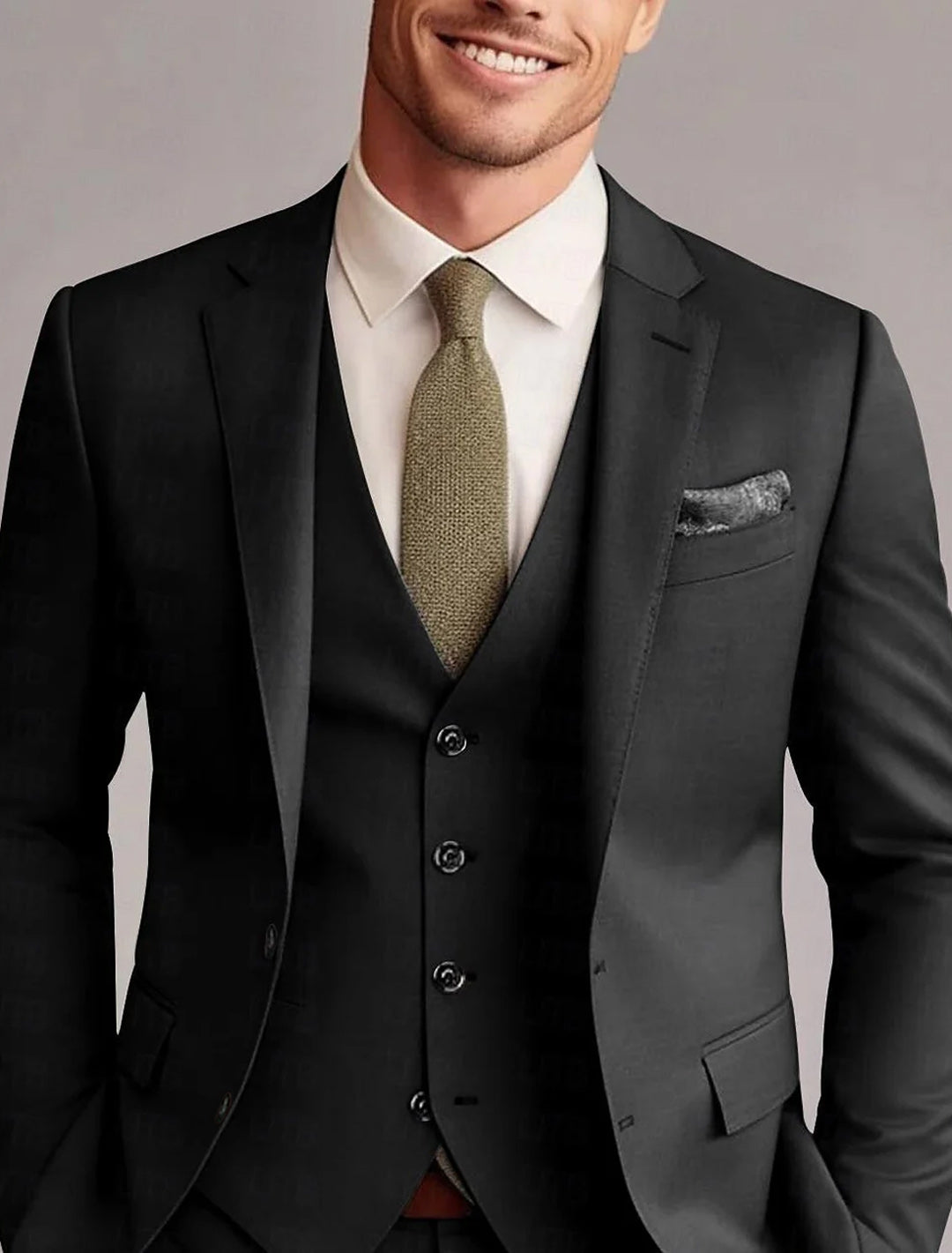 Warren | Classic Tailored 3 Pieces Solid Suit