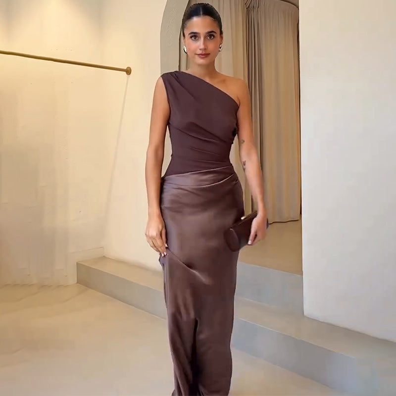Warren | Elegant One Sleeve Maxi Dress