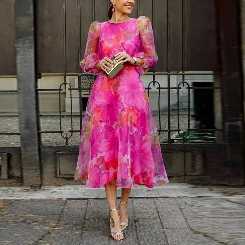 Warren | Stylish Floral Print Midi Dress