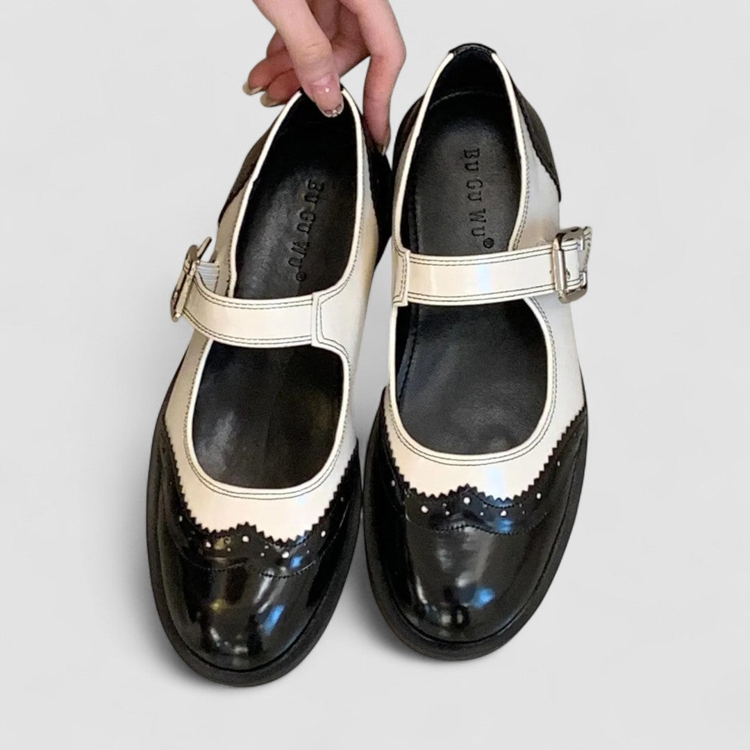 Warren | Two-Tone Classic Mary Jane Patent Shoes