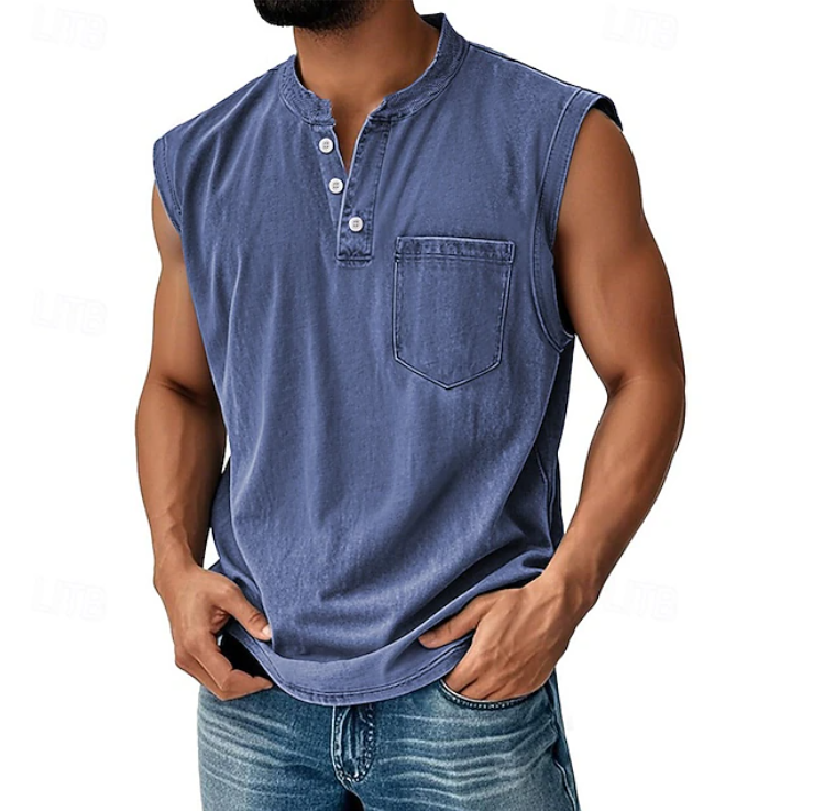 Warren | Casual Sleeveless Vintage Style Shirt