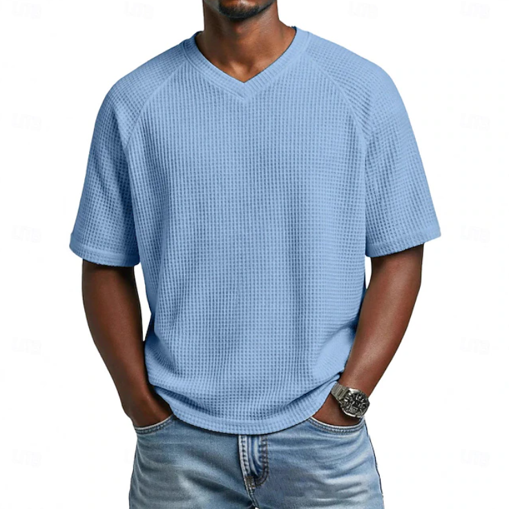 Warren | V-Neck Short Sleeve Waffle Shirt