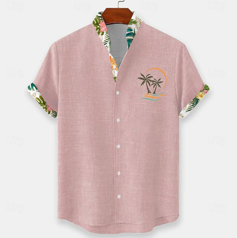 Warren | Palm Embroidery Short Sleeve Shirt