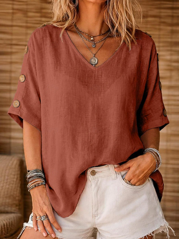 Warren | Classic V-Neck Batwing Sleeve Blouse