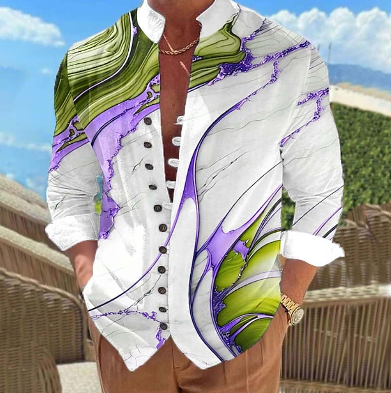 Warren | Artistic Print Long Sleeve Shirt