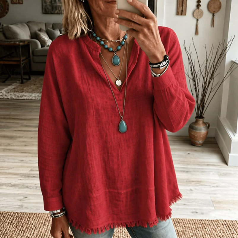 Warren | Relaxed V-Neck Tunic Blouse