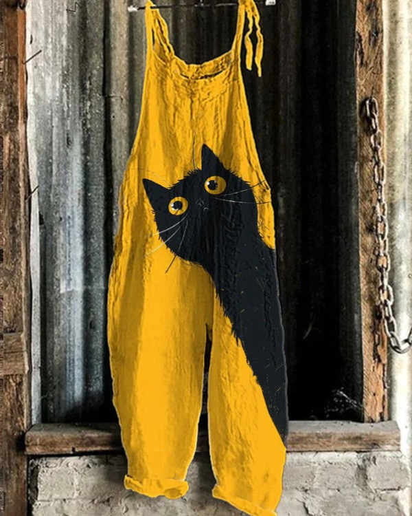 Warren | Classic Lightweight Cat Print Jumpsuit