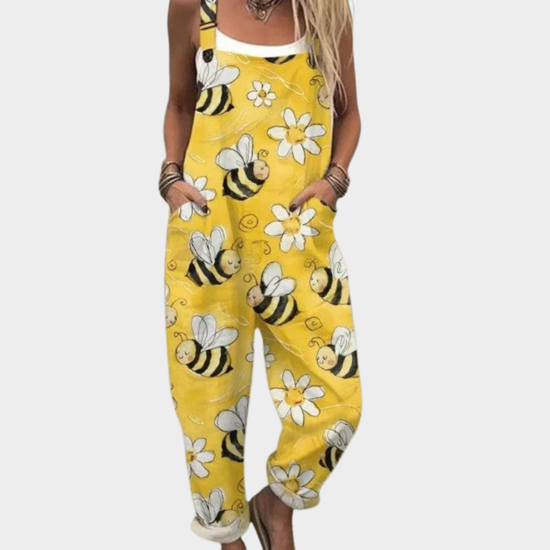 Warren | Casual Floral Bee Art Jumpsuit