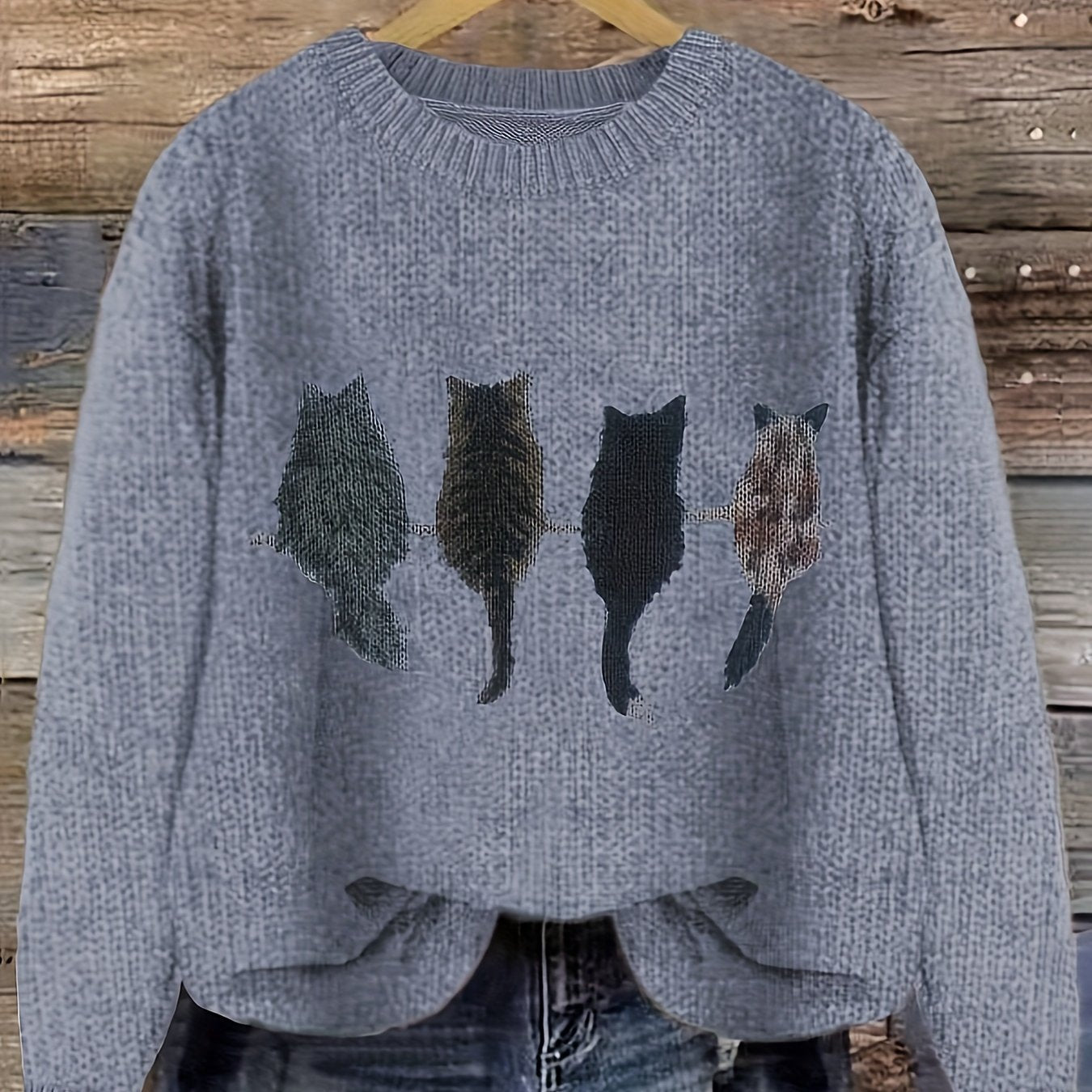 Warren | Cosy Cat-Print Jumper