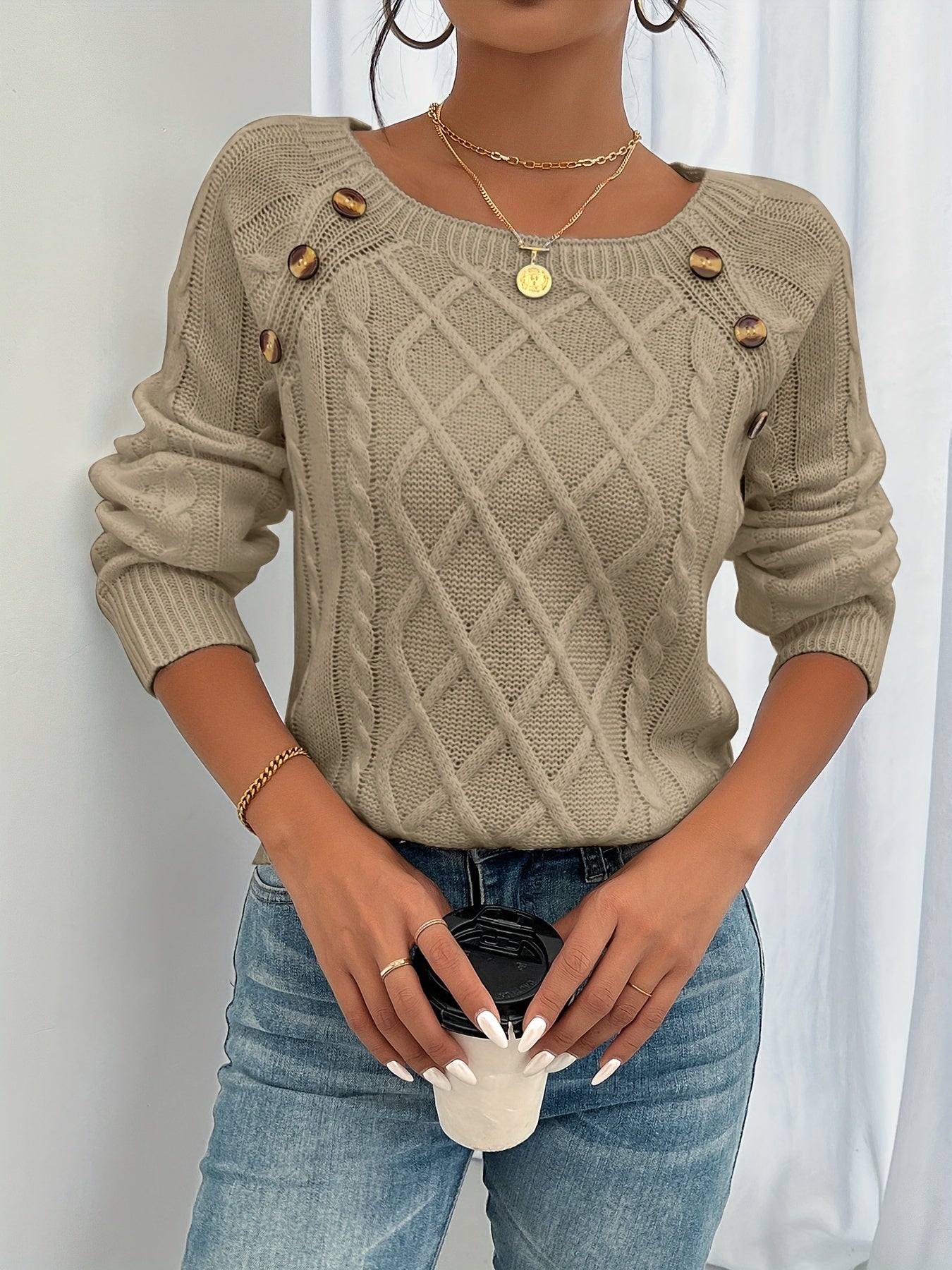 Warren | Textured Button-Detail Sweater
