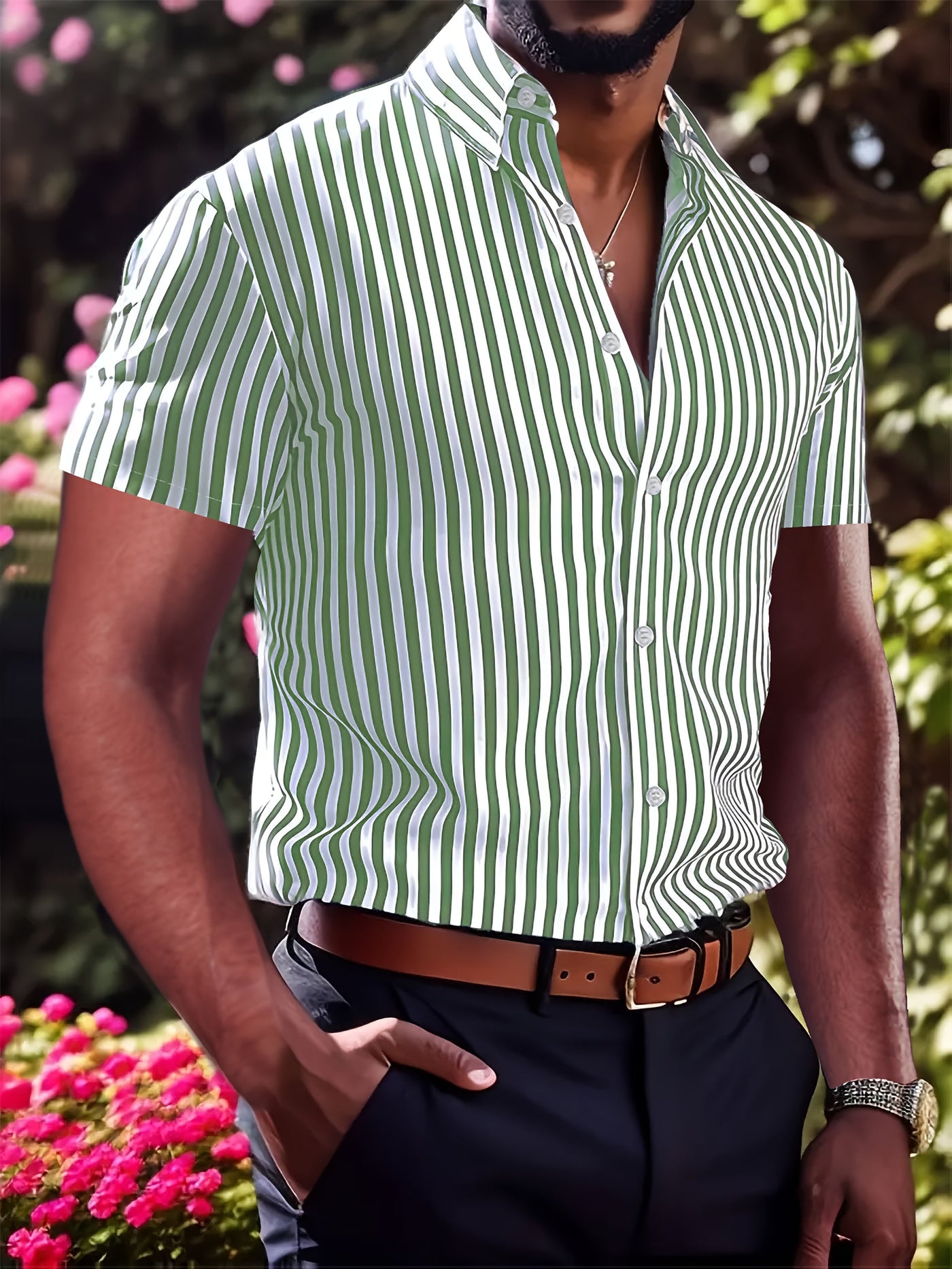 Warren | Refined Striped Short Sleeve Shirt