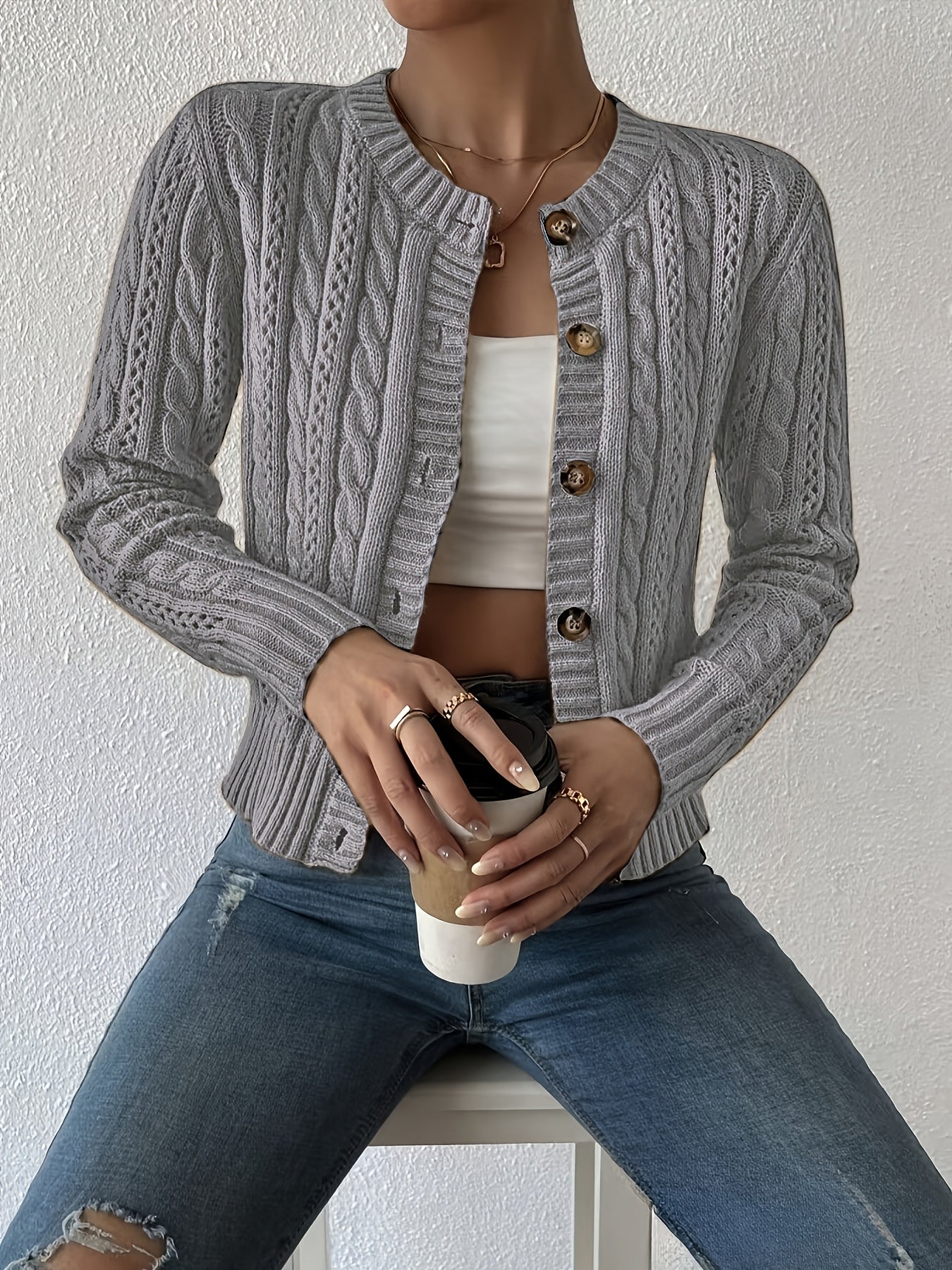 Warren | Textured Cable-Knit Cardigan