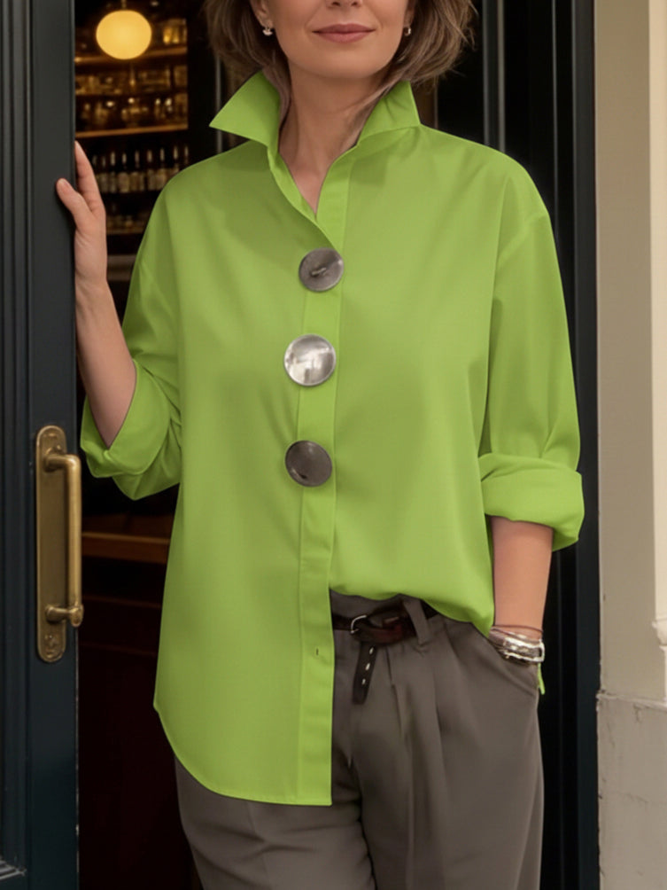 Warren | Stylish Big Button Collar Blouse