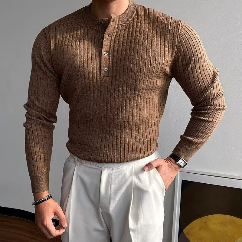 Warren | Ribbed Henley Jumper
