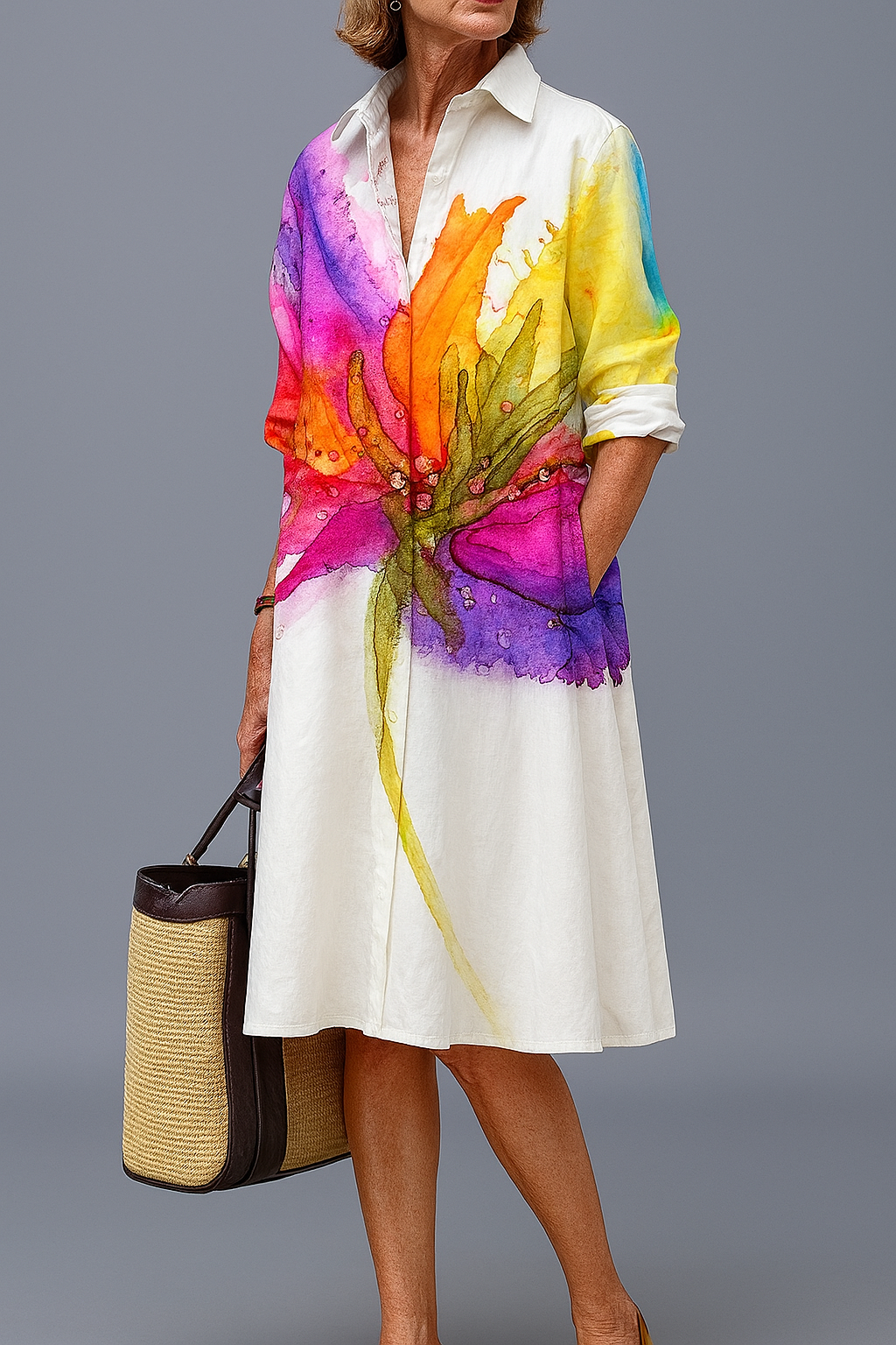 Warren | Elegant Multicolor Midi Dress