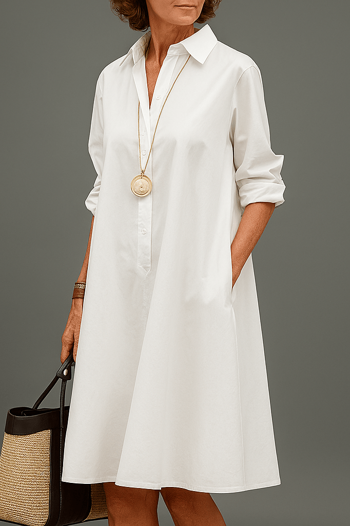 Warren | Elegant Plain Long Sleeve Dress