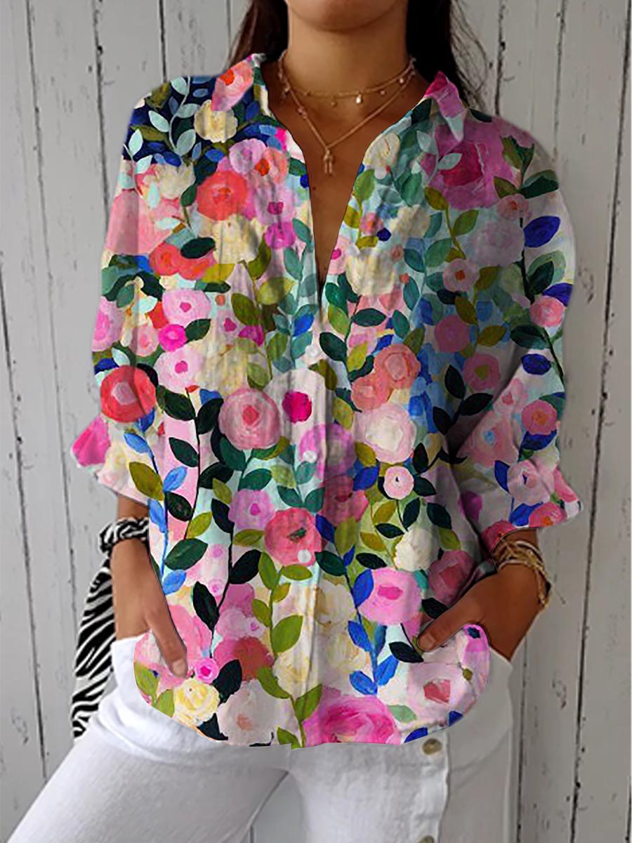 Warren | Stylish Floral Canvas Blouse