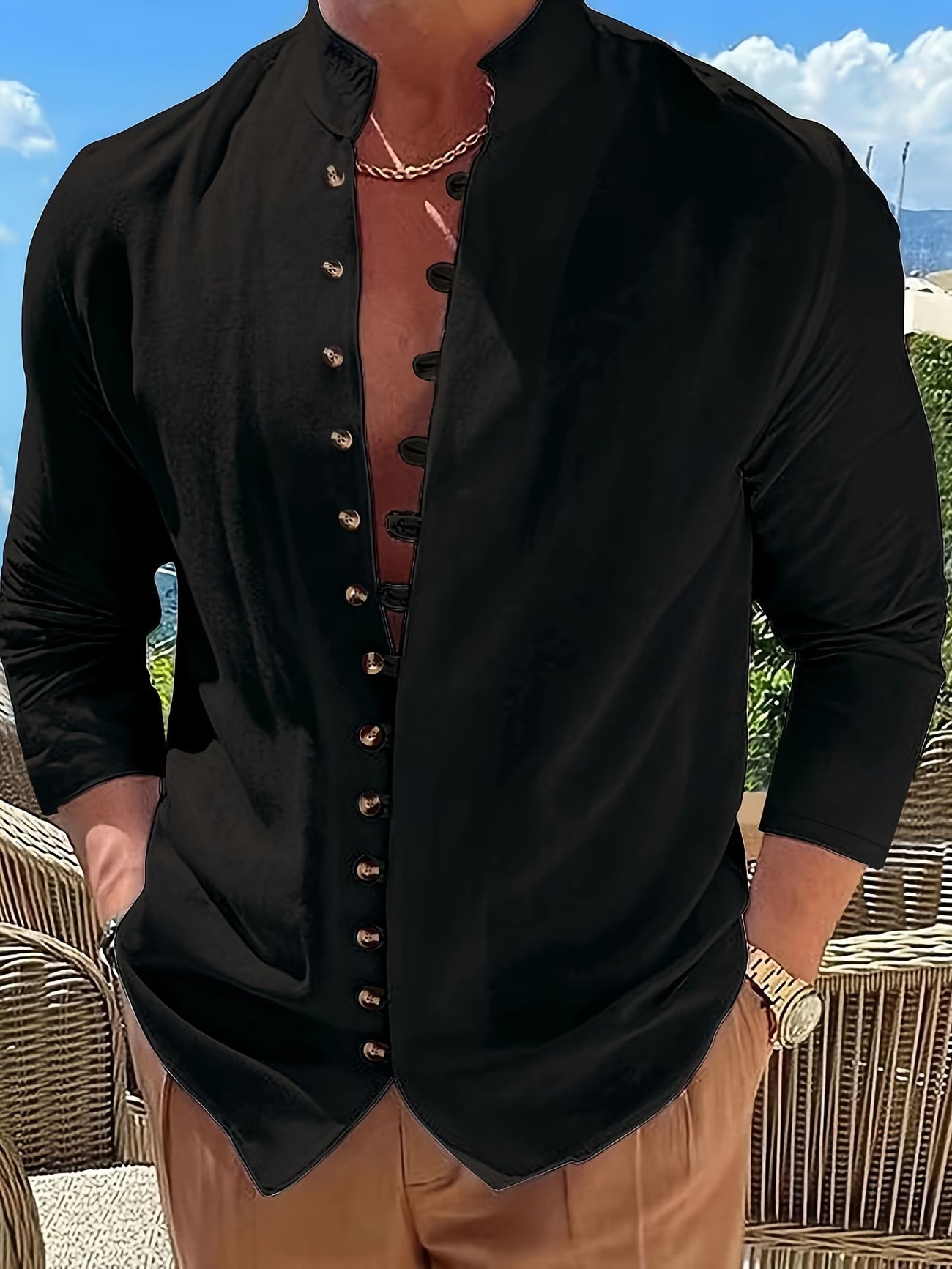 Warren | Retro Loose Long Sleeve Button-Up Shirt