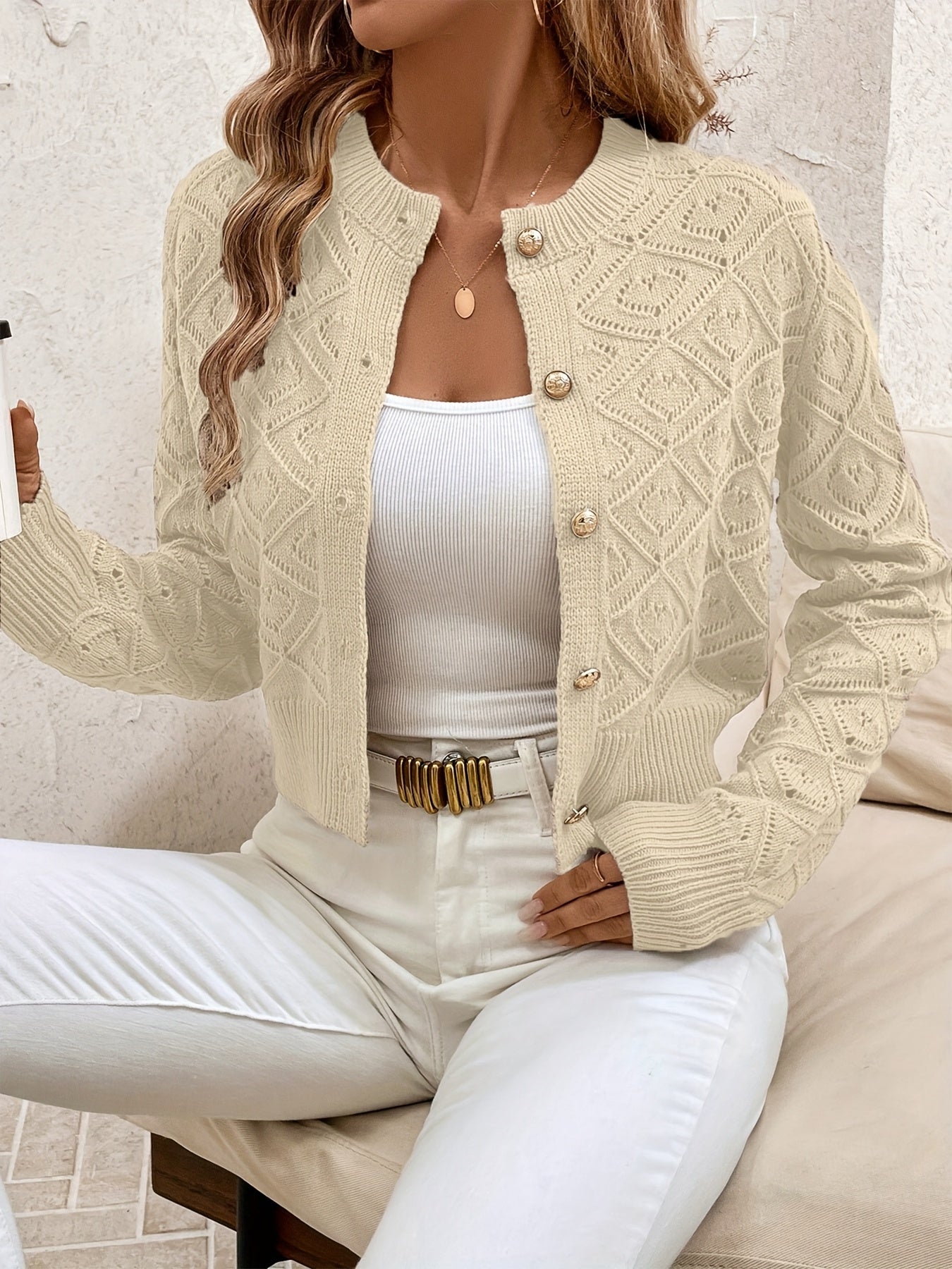 Warren | Textured Button-Front Cardigan