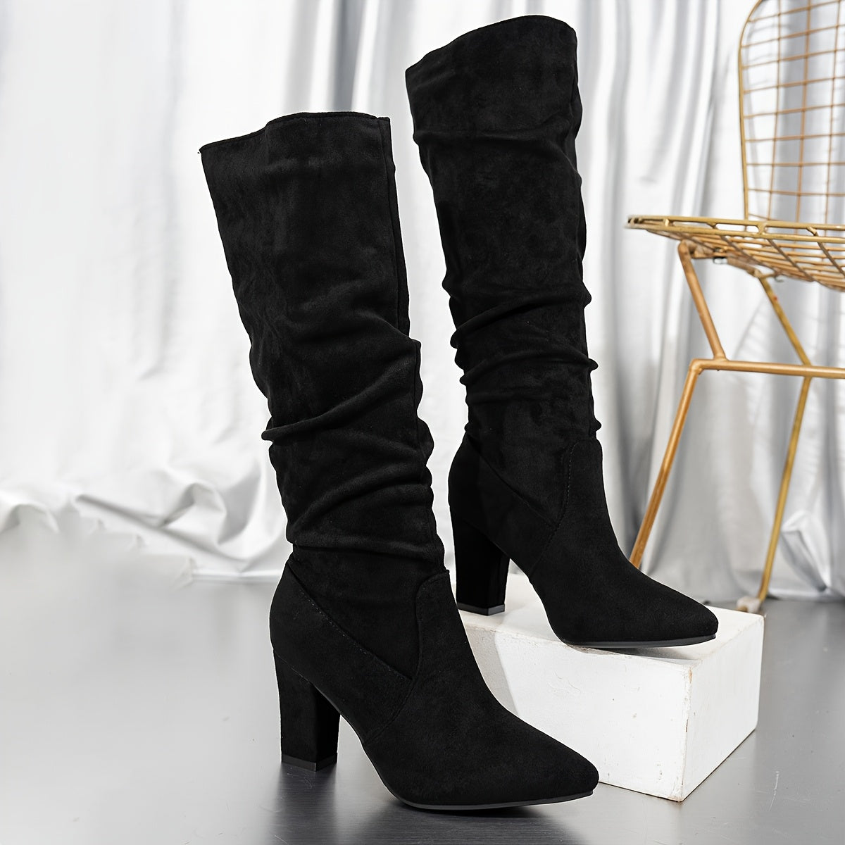 Warren | Slouchy Heeled Knee-High Boots