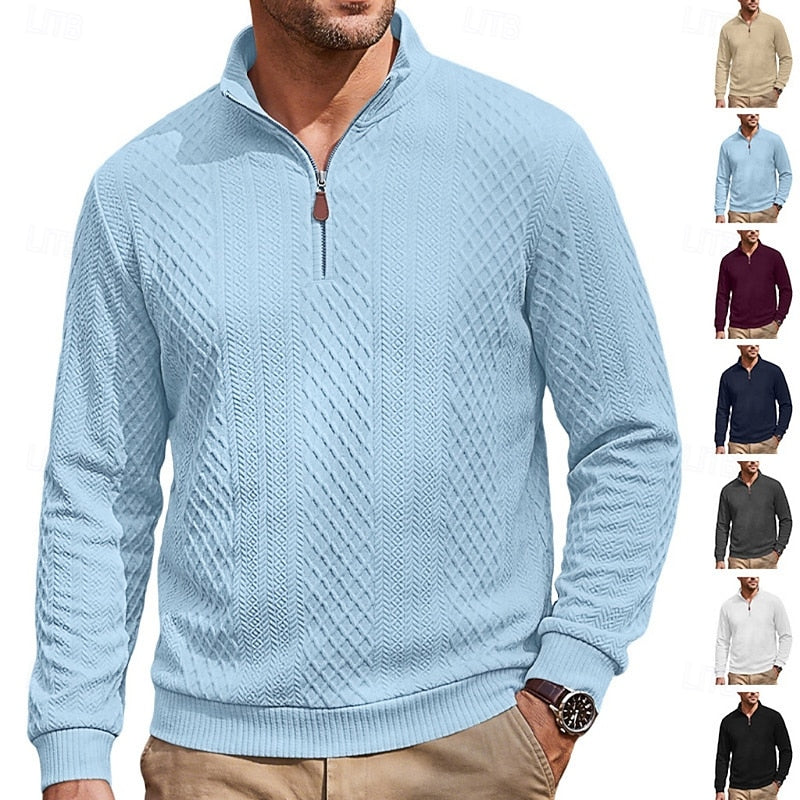 Warren | Textured Quarter-Zip Pullover