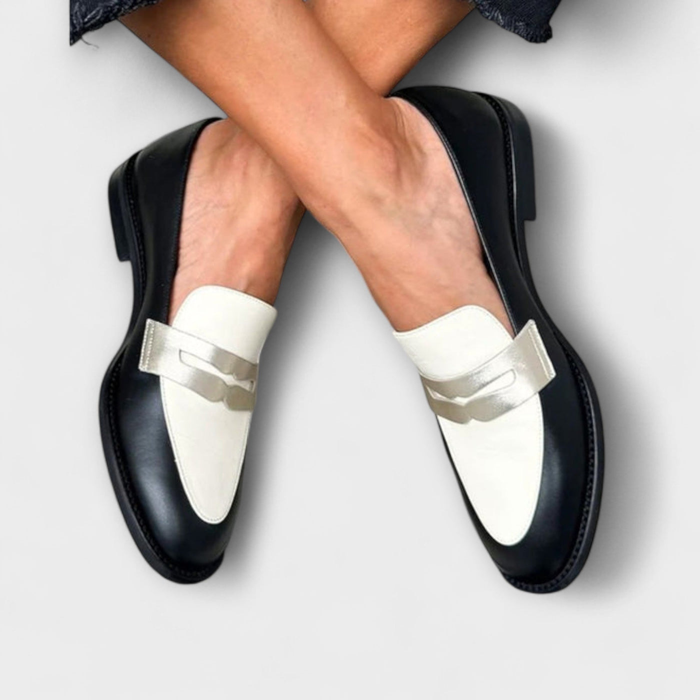 Warren | Classic Metallic-Finish Black Loafers