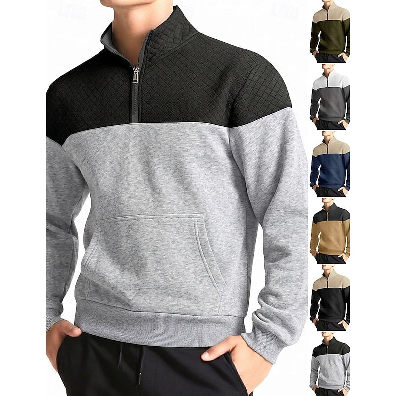 Warren | Colour-Block Quarter-Zip Pullover