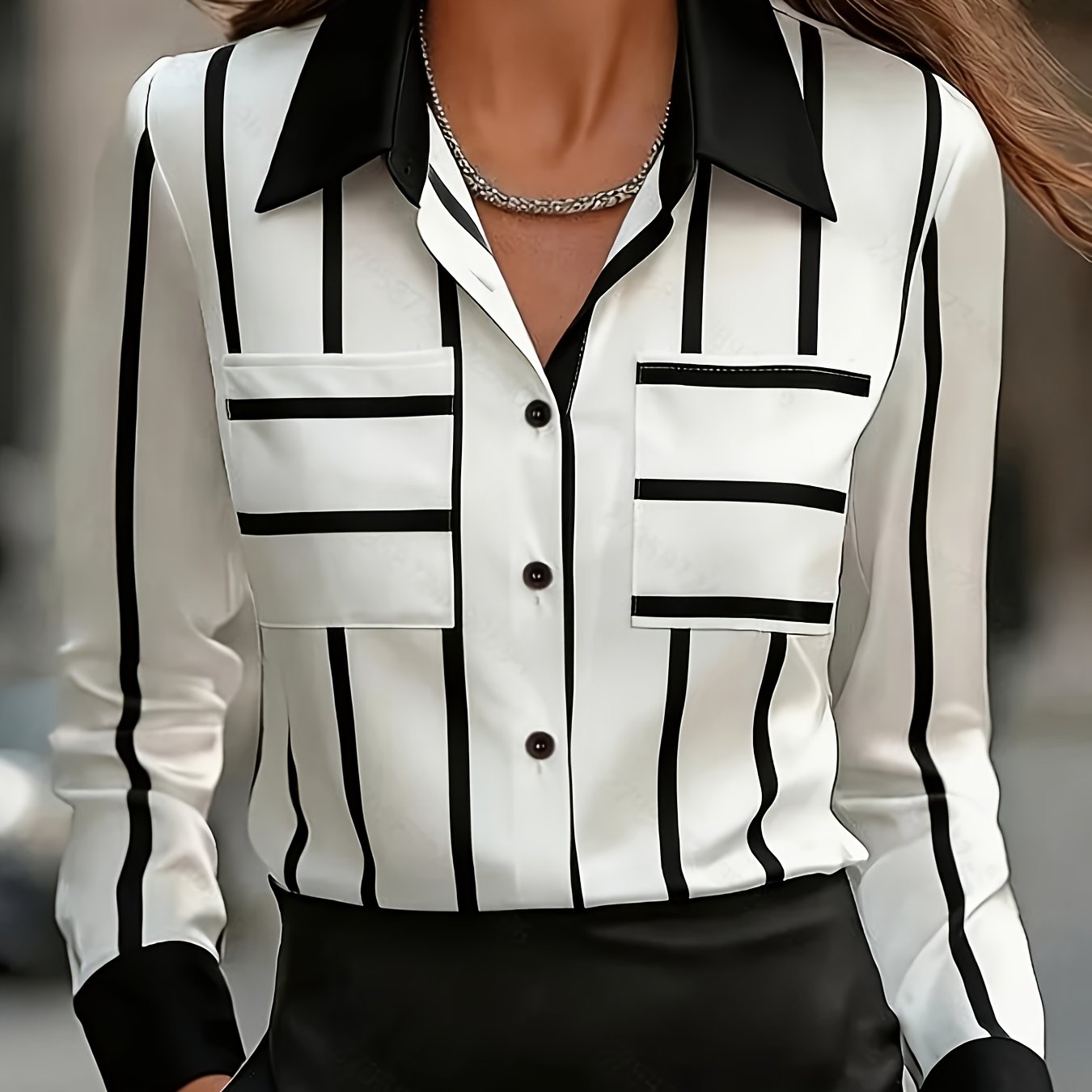 Warren | Contrast Stripe Blouse